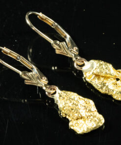 #613 Alaskan-Yukon BC Natural Gold Nugget Earrings 3.30 Grams