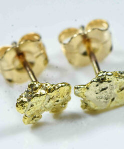 #617 Alaskan-Yukon BC Natural Gold Nugget Earrings 1.02 Grams