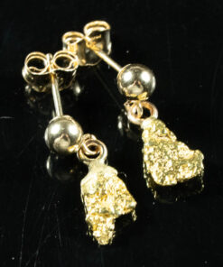#627 Alaskan-Yukon BC Natural Gold Nugget Earrings 1.44 Grams