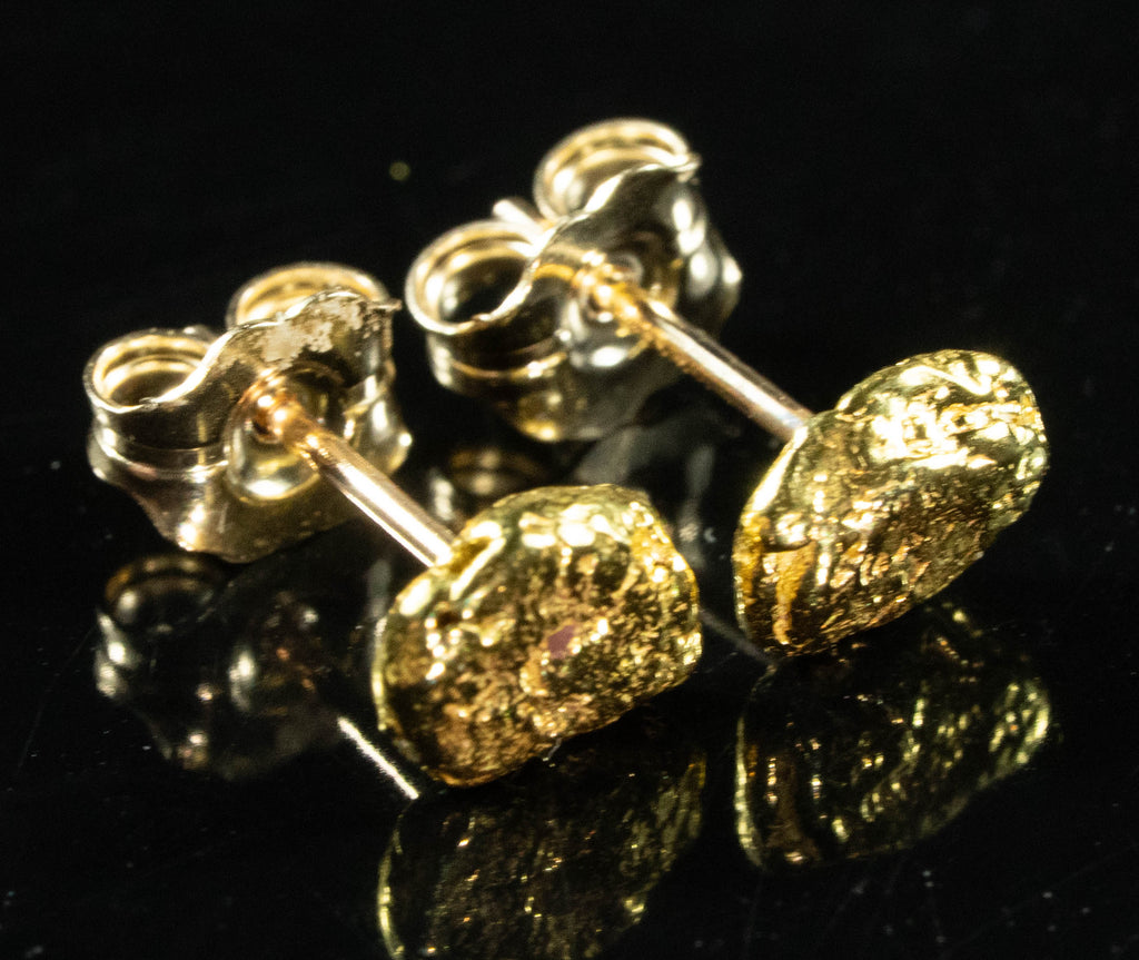 #628 Alaskan-Yukon BC Natural Gold Nugget Earrings 1.60 Grams