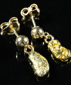 #629 Alaskan-Yukon BC Natural Gold Nugget Earrings 1.62 Grams