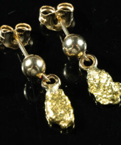 #630 Alaskan-Yukon BC Natural Gold Nugget Earrings 1.32 Grams