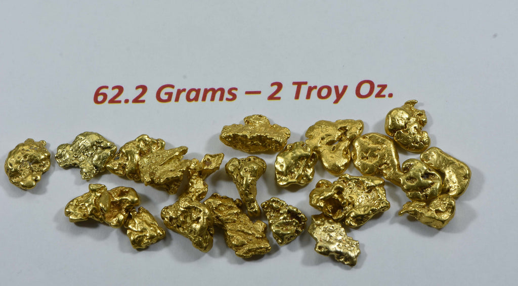 Alaskan BC Natural Gold Nugget 62.20 Gram lot of 2 to 5 gram Nuggets Genuine 2-Troy Oz B&C