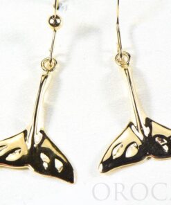 Gold Casted Whale Tail Earrings "Orocal" EWT101XN/WD Genuine Hand Crafted Jewelry - 14K Gold Casting