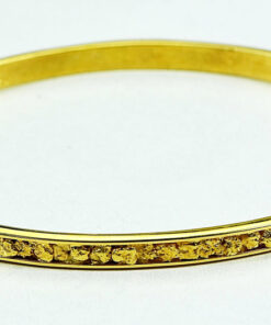 Gold Nugget Bracelet Bangle Style BB4MM "Orocal" Hand Made - Alaskan Yukon BC