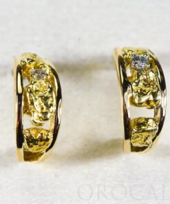 Gold Nugget Earrings "Orocal" EAJ030D Genuine Hand Crafted Jewelry - 14K Gold Casting