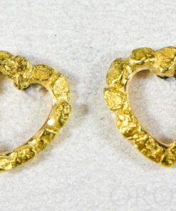Gold Nugget Earrings "Orocal" EHE360 Genuine Hand Crafted Jewelry - 14K Gold Casting