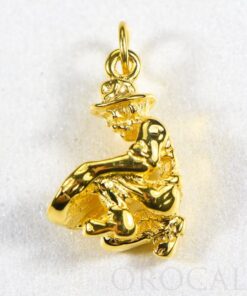 Gold Nugget Gold Miner Charm "Orocal" CGML Genuine Hand Crafted Jewelry - 14K Gold Yellow Gold Casting
