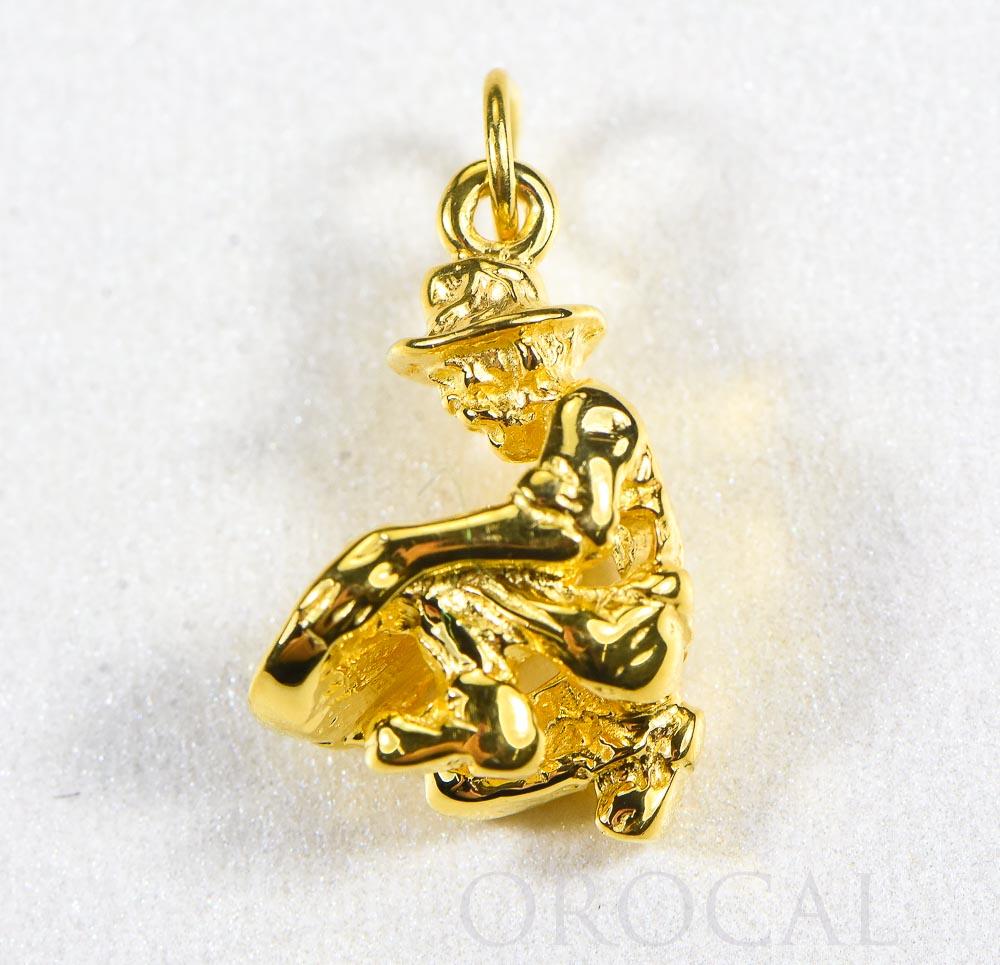 Gold Nugget Gold Miner Charm "Orocal" CGML Genuine Hand Crafted Jewelry - 14K Gold Yellow Gold Casting