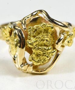 Gold Nugget Ladies Ring "Orocal" RL232 Genuine Hand Crafted Jewelry - 14K Casting