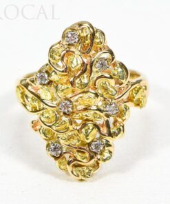 Gold Nugget Ladies Ring "Orocal" RL239D14 Genuine Hand Crafted Jewelry - 14K Casting