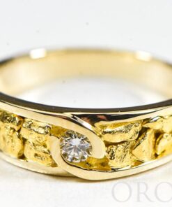 Gold Nugget Ladies Ring "Orocal" RL613D10 Genuine Hand Crafted Jewelry - 14K Yellow Gold Casting