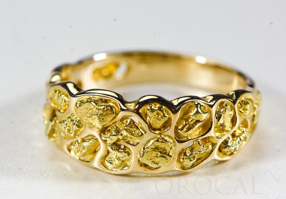 Gold Nugget Men's Ring "Orocal" RM210 Genuine Hand Crafted Jewelry - 14K Casting