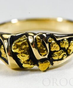 Gold Nugget Men's Ring "Orocal" RM487 Genuine Hand Crafted Jewelry - 14K Casting