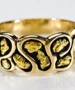 Gold Nugget Men's Ring "Orocal" RM515 Genuine Hand Crafted Jewelry - 14K Casting