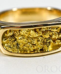 Gold Nugget Men's Ring "Orocal" RM816N Genuine Hand Crafted Jewelry - 14K Casting