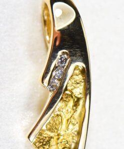 Gold Nugget Pendant "Orocal" PDL129D045NX Genuine Hand Crafted Jewelry - 14K Gold Yellow Gold Casting