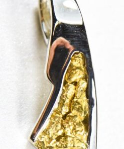 Gold Nugget Pendant "Orocal" PDL129NWX Genuine Hand Crafted Jewelry - 14K Gold White Gold Casting