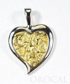 Gold Nugget Pendant "Orocal" PH12W Genuine Hand Crafted Jewelry - 14K Gold White Gold Casting