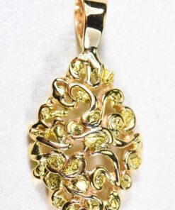 Gold Nugget Pendant "Orocal" PN239X Genuine Hand Crafted Jewelry - 14K Gold Yellow Gold Casting