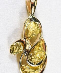 Gold Nugget Pendant "Orocal" PN283X Genuine Hand Crafted Jewelry - 14K Gold Yellow Gold Casting
