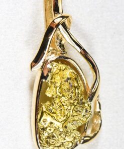 Gold Nugget Pendant "Orocal" PN866NX Genuine Hand Crafted Jewelry - 14K Gold Yellow Gold Casting