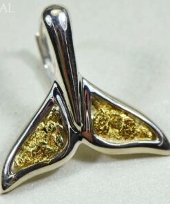 Gold Nugget Pendant Whales Tail - Sterling Silver - Special EWT44LNLB - Hand Made