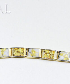 Gold Quartz Bracelet "Orocal" B12MMOLQL11 Genuine Hand Crafted Jewelry - 14K Gold Casting