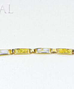 Gold Quartz Bracelet "Orocal" B5.5MMOLQ Genuine Hand Crafted Jewelry - 14K Gold Casting