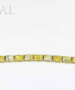 Gold Quartz Bracelet "Orocal" B8MM7N7Q Genuine Hand Crafted Jewelry - 14K Gold Casting