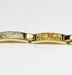 Gold Quartz Bracelet "Orocal" B8MMNQ6L Genuine Hand Crafted Jewelry - 14K Gold Casting