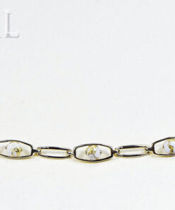 Gold Quartz Bracelet "Orocal" BDLOV5LHQC89 Genuine Hand Crafted Jewelry - 14K Gold Casting
