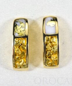 Gold Quartz Earrings "Orocal" EDL119LTNQ Genuine Hand Crafted Jewelry - 14K Gold Casting