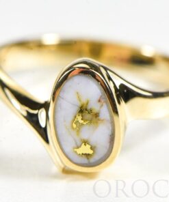 Gold Quartz Ladies Ring "Orocal" RL1027Q Genuine Hand Crafted Jewelry - 14K Gold Casting