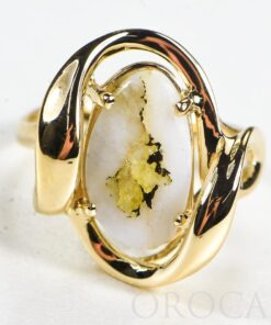Gold Quartz Ladies Ring "Orocal" RL1028Q Genuine Hand Crafted Jewelry - 14K Gold Casting