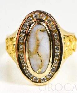 Gold Quartz Ladies Ring "Orocal" RL1049DQ Genuine Hand Crafted Jewelry - 14K Gold Casting