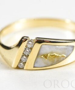 Gold Quartz Ladies Ring "Orocal" RL1058DQ Genuine Hand Crafted Jewelry - 14K Gold Casting