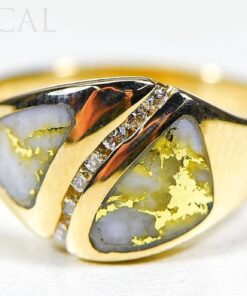 Gold Quartz Ladies Ring "Orocal" RL1071DQ Genuine Hand Crafted Jewelry - 14K Gold Casting