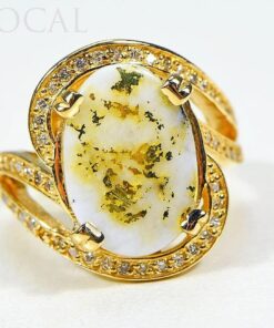 Gold Quartz Ladies Ring "Orocal" RL1105DQ Genuine Hand Crafted Jewelry - 14K Gold Casting