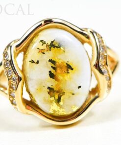 Gold Quartz Ladies Ring "Orocal" RL1107DQ Genuine Hand Crafted Jewelry - 14K Gold Casting