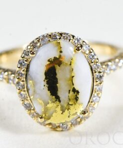Gold Quartz Ladies Ring "Orocal" RL1109DQ Genuine Hand Crafted Jewelry - 14K Gold Casting