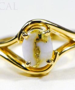 Gold Quartz Ladies Ring "Orocal" RL1135Q Genuine Hand Crafted Jewelry - 14K Gold Casting