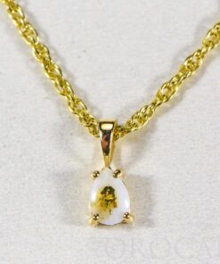 Gold Quartz Pendant "Orocal" P7*5QX Genuine Hand Crafted Jewelry - 14K Gold Yellow Gold Casting