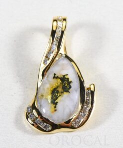 Gold Quartz Pendant "Orocal" PDL106SD32Q Genuine Hand Crafted Jewelry - 14K Gold Yellow Gold Casting