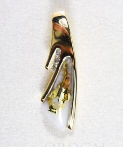 Gold Quartz Pendant "Orocal" PDL129D045QX Genuine Hand Crafted Jewelry - 14K Gold Yellow Gold Casting