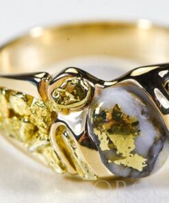 Gold Quartz Ring "Orocal" RM486Q Genuine Hand Crafted Jewelry - 14K Gold Casting