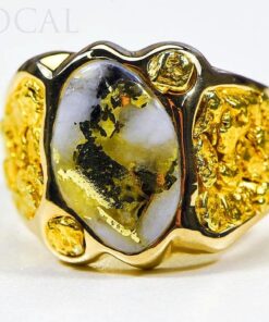 Gold Quartz Ring "Orocal" RM654XLQ Genuine Hand Crafted Jewelry - 14K Gold Casting