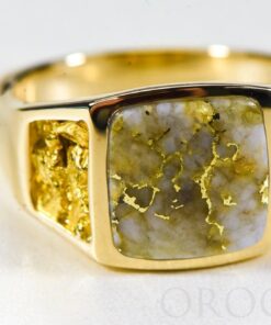 Gold Quartz Ring "Orocal" RM747Q Genuine Hand Crafted Jewelry - 14K Gold Casting