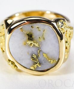 Gold Quartz Ring "Orocal" RM832Q Genuine Hand Crafted Jewelry - 14K Gold Casting