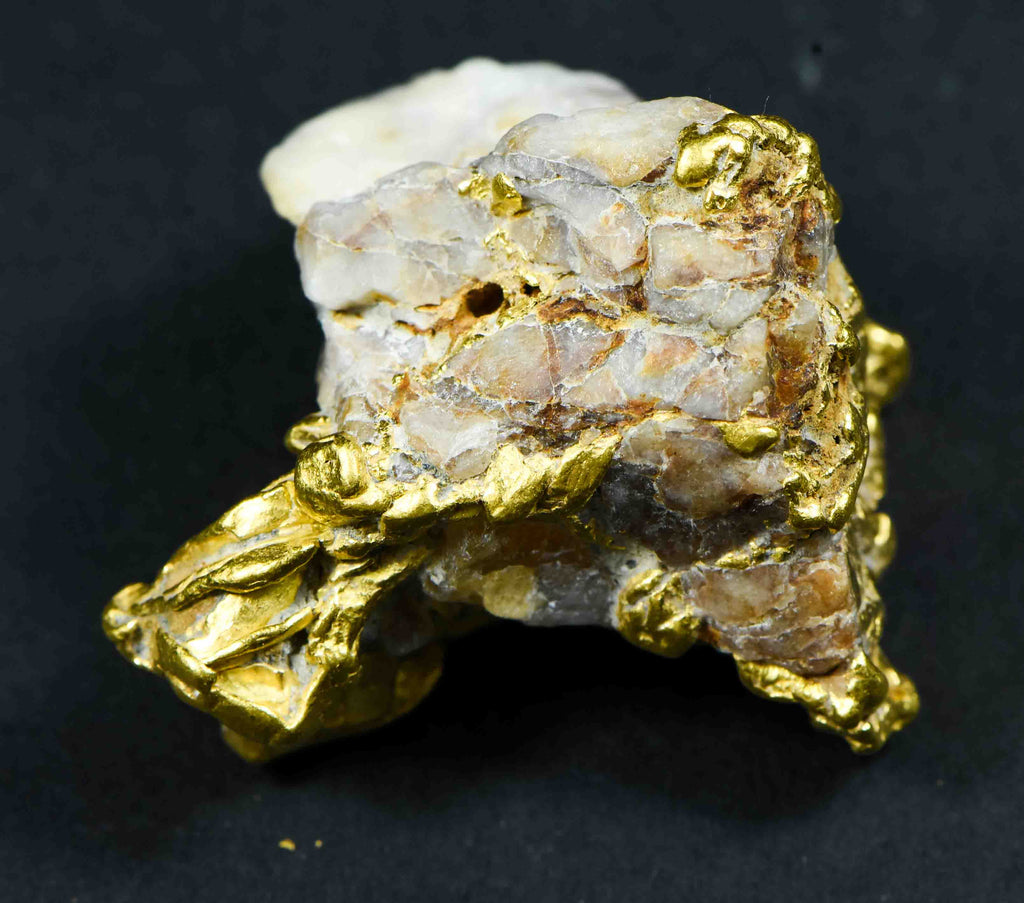 QN-3 "Alaskan BC Gold Nuggets with Quartz" Genuine 28.39 Grams